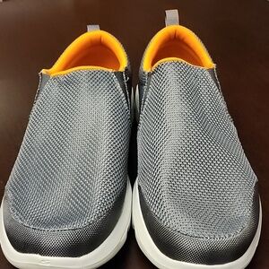 Skechers Men’s Ultra Go Slip-On Comfort Walking Shoes Gray Orange Sz11 Wide Fit